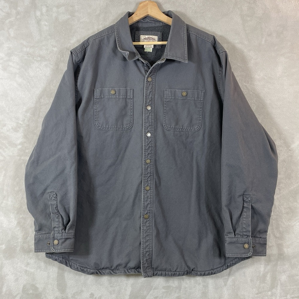 L.L. Bean Katahdin Iron Works Fleece Lined Shirt Jacket Shacket Mens XXL